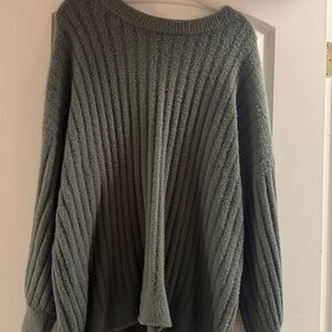 Aerie Fuzzy green/Gray oversized Sweater